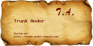 Trunk Andor névjegykártya