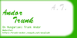 andor trunk business card